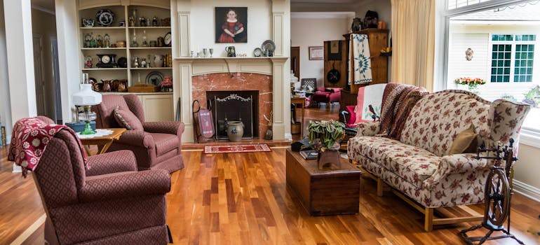 Antique furniture in the living room