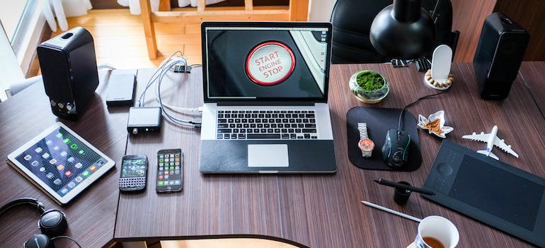 Electronics on the table 