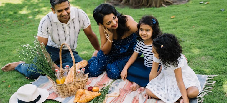 A family having picnic