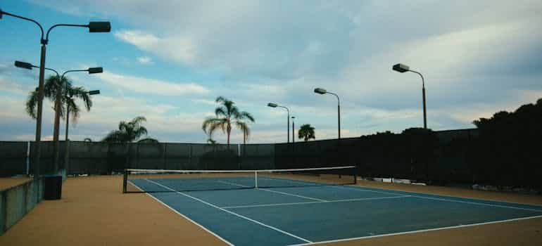 A tennis court in one of the country clubs in Boca Raton