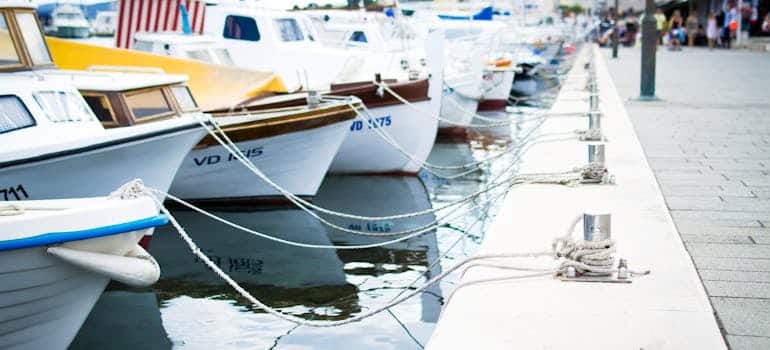 Boats near dock