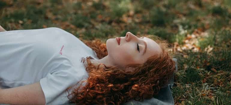 A person laying on the ground 