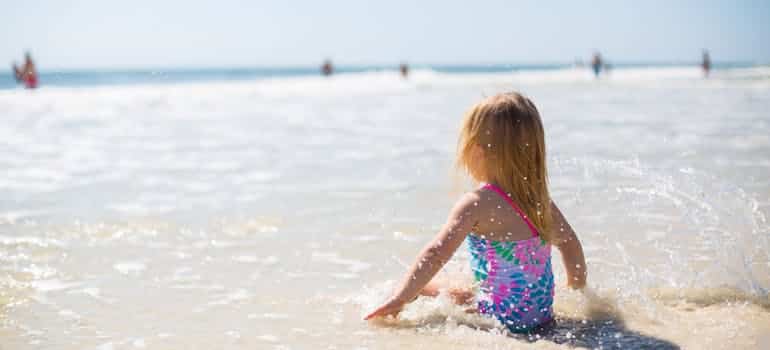 A kid on the beach