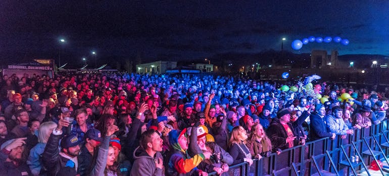 People in front of the stage