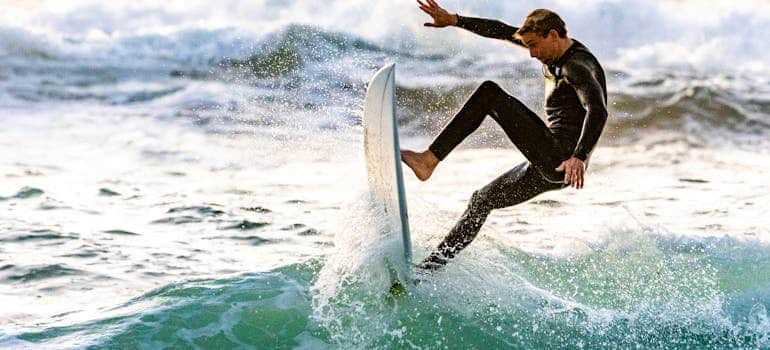 A man surfing