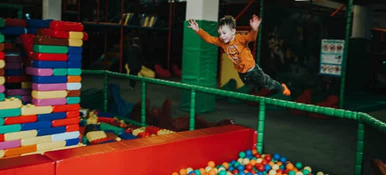 Kid in one of the places for kids entertainment in Fort Lauderdale