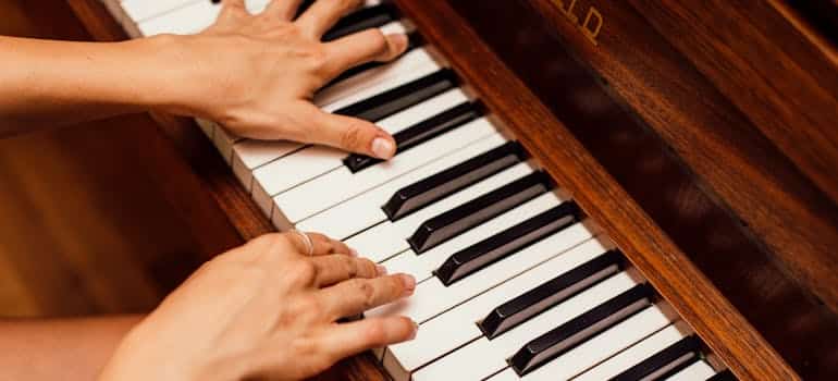 A person playing a piano