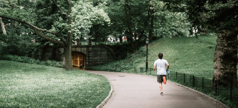 A person running in the park