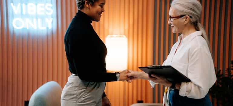Two women at the job interview 